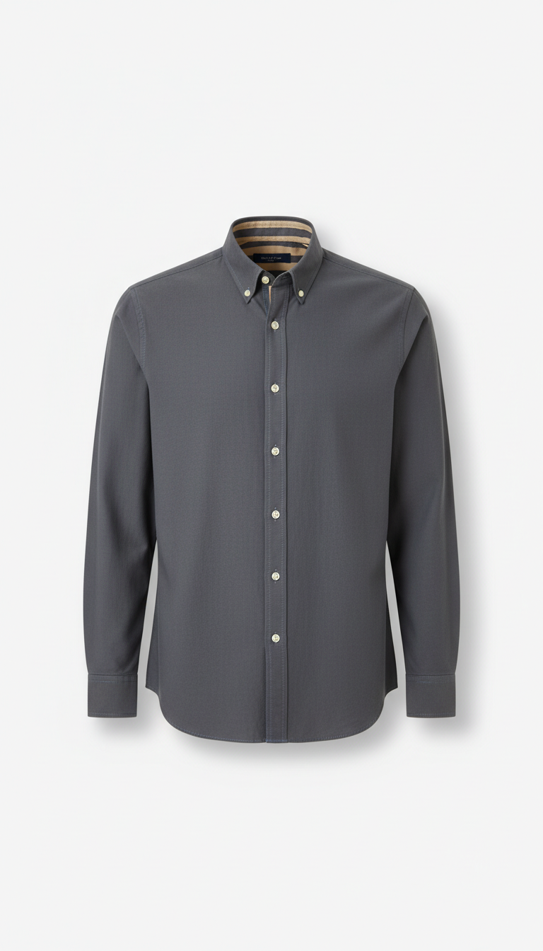 Cotton Blend Button-Down Shirt